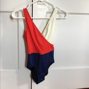 Solid & Striped one piece bathing suit